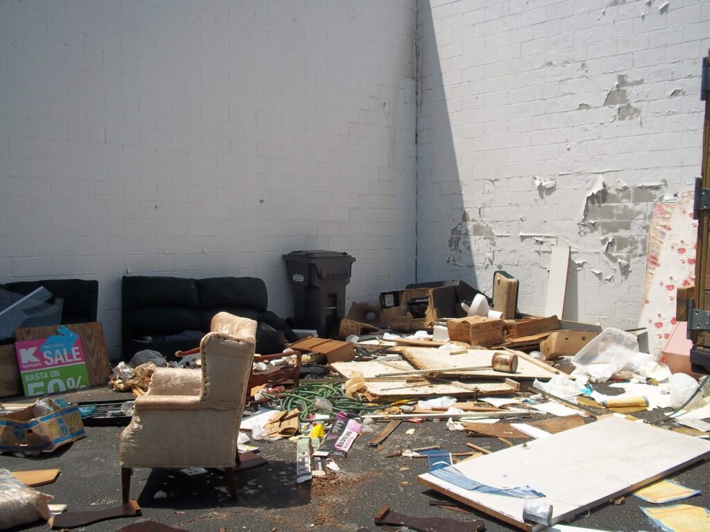Junk removal Atlanta Junk furniture and debris ready for pick-up by Stand Up Guys Junk Removal services.