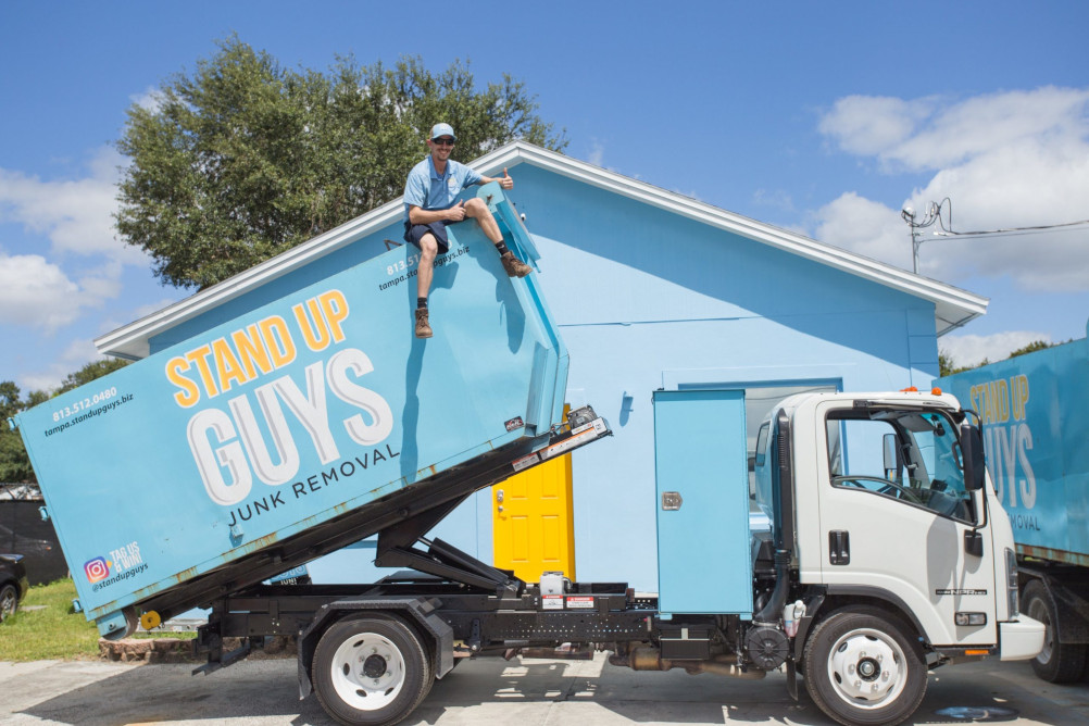 Stand Up Guys Junk Removal Dumpster.