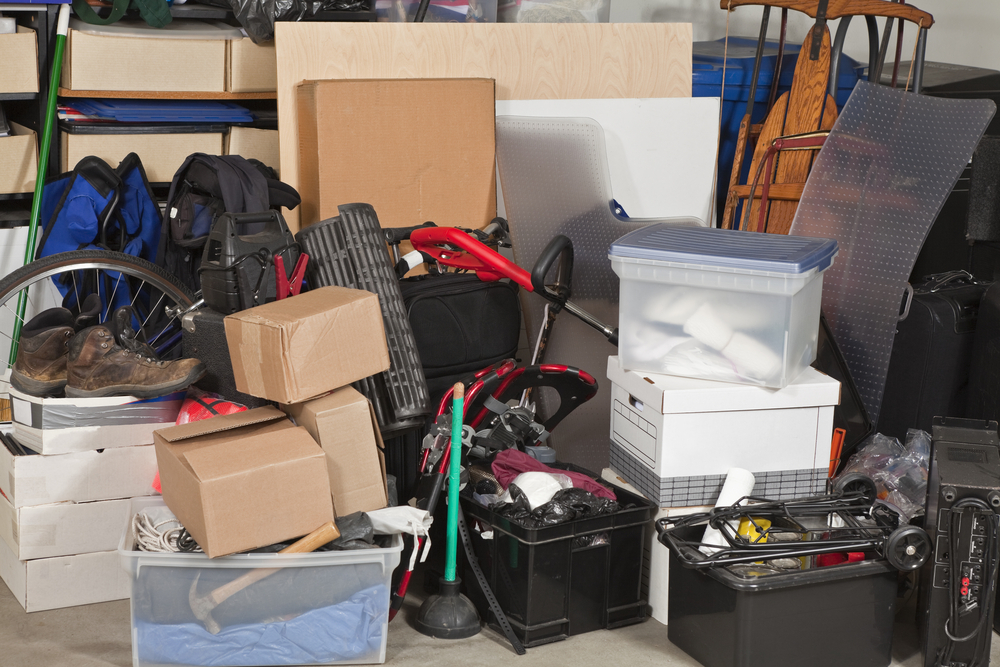 Pile of junk in garage.